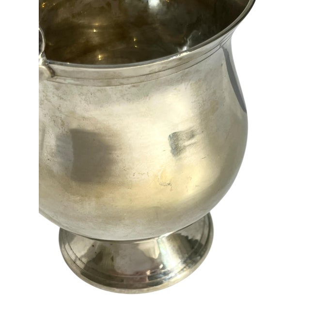 Early 20th Century Vintage French Art Deco Silver Plate Ice Bucket With Handle & Ice Spoon For Sale - Image 5 of 13