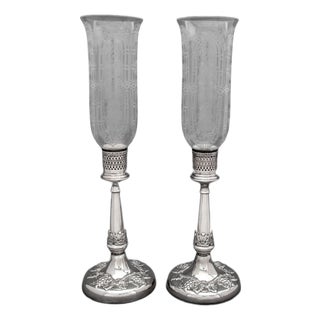Lawrence B. Smith Co. Silver Plate Storm Lamps, 2 For Sale