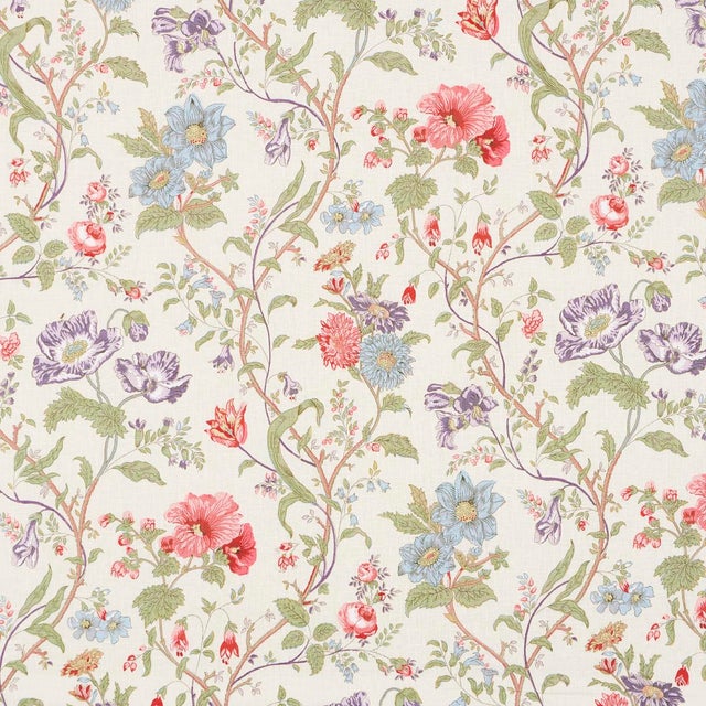 SAMPLE - Schumacher Giselle Floral Fabric In Ivory For Sale