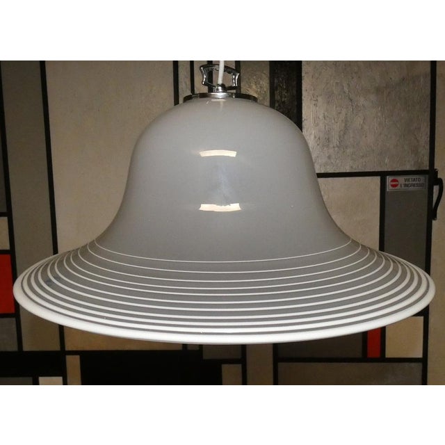 1970s Murano Glass, Steel & Chrome Suspension Light by De Majo, Italy, 1970s For Sale - Image 5 of 15