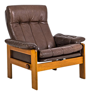 Vintage Teak & Leather Atlanta Armchair by Sven Ellekaer for Skippers Mobler A/S Design, 1980s