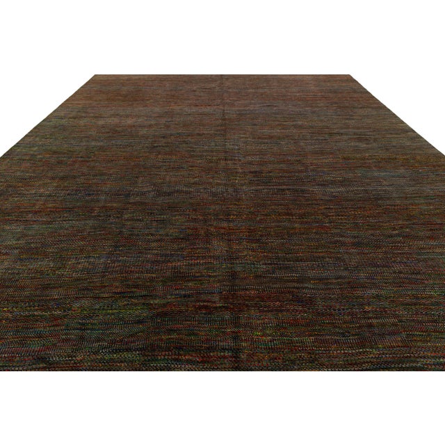 2010s Savannah Modern Multi-Tone Abstract Hand-Knotted Indian Wool Rug 13x20 For Sale - Image 5 of 7