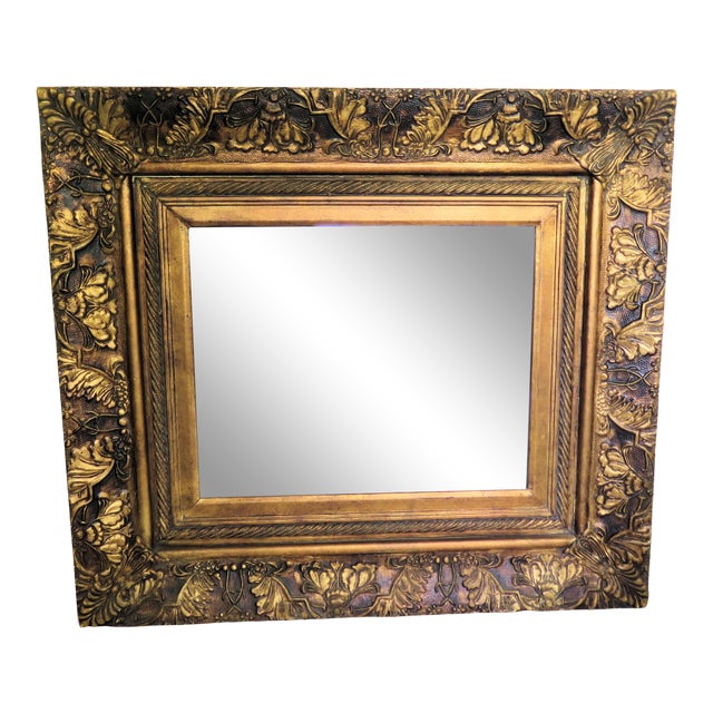 Art Nouveau Style Gold Leaf Mirror For Sale