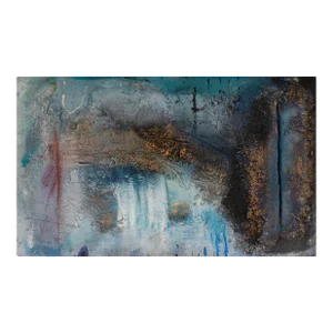 Signed 1988-92 “Blue Encrustation #2” Mixed Media Wall Assemblage by Juliet Holland