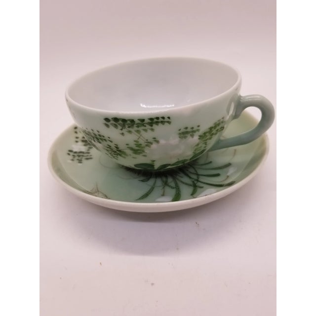 Ceramic Vintage Asian Porcelain Tea Cup and Saucer Set- 2 Pieces For Sale - Image 7 of 7