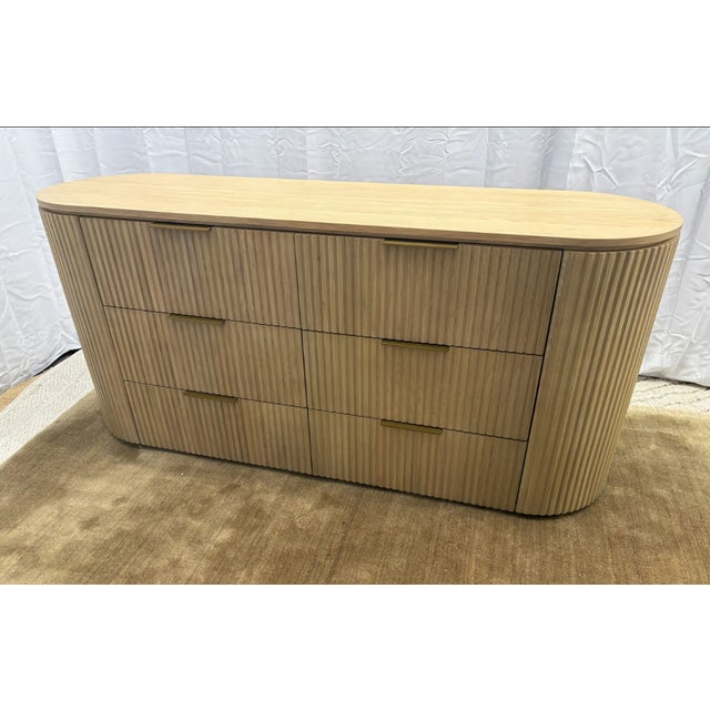 Restoration Hardware Rh Byron 6-Drawer Dresser — 72” Light Oak | Solid American White Oak | Artisan Crafted For Sale - Image 4 of 18