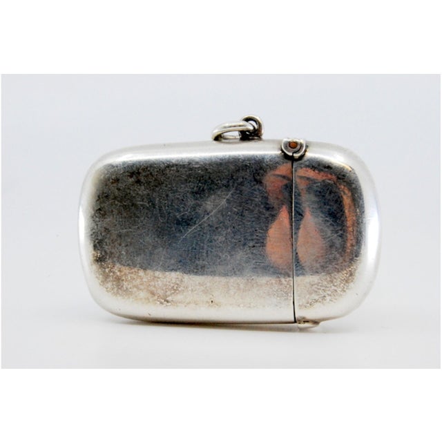 Plain Silver Matchbox with Hinged Lid For Sale - Image 9 of 10