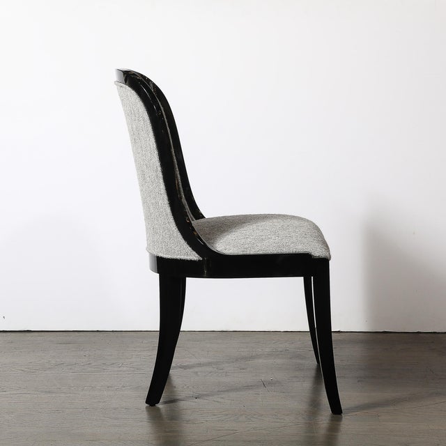 Black Documented "Regina Side Chair" in Black Lacquer by Karl Springer For Sale - Image 8 of 13