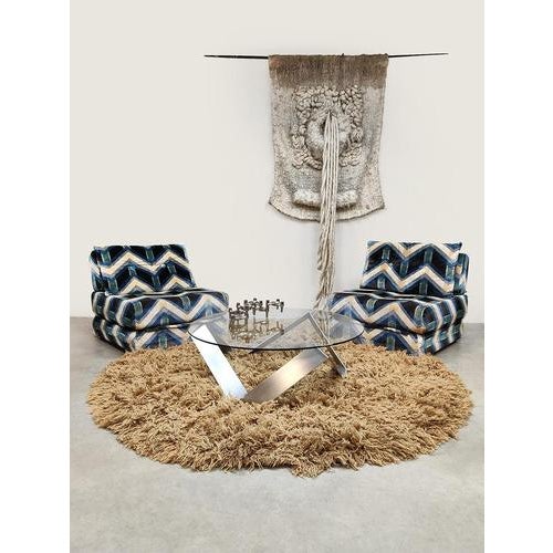 1970s Vintage Daybed with Geometric Pattern, 1970s For Sale - Image 5 of 11