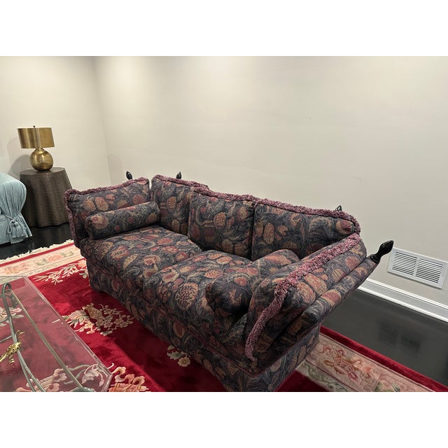 Vintage Custom-Made Tapestry Couch For Sale - Image 10 of 15