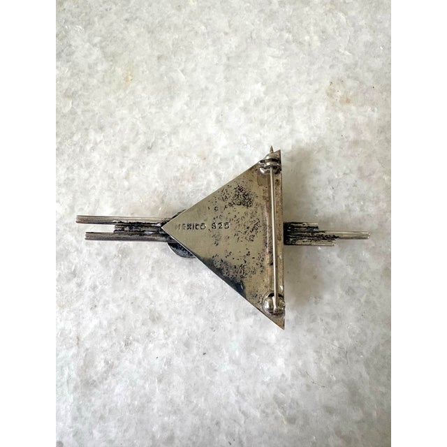Art Deco Art Deco Sterling Silver and Onyx Brooch For Sale - Image 3 of 3