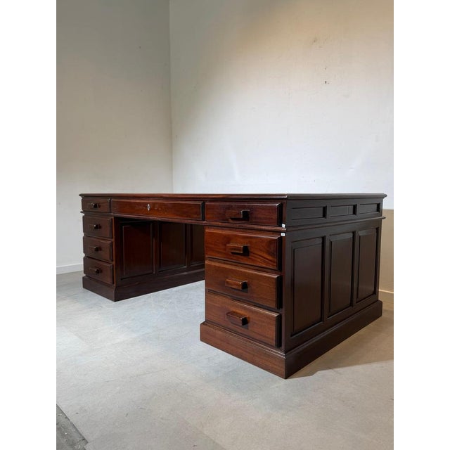 Double-Sided Executive Desk in Mahogany For Sale - Image 5 of 11