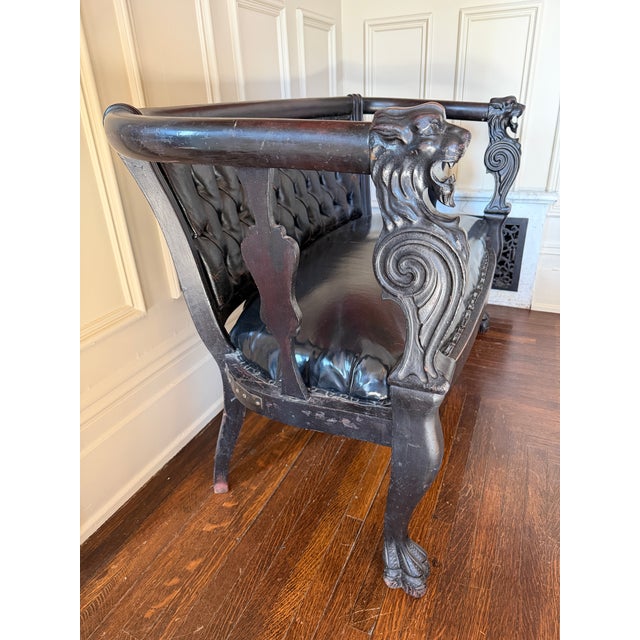 Late 19th Century Late 19th Century Victorian Lion-Head Settee For Sale - Image 5 of 7
