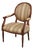 Louis XVI Style Mahogany Open Arm Fauteuil Chair For Sale