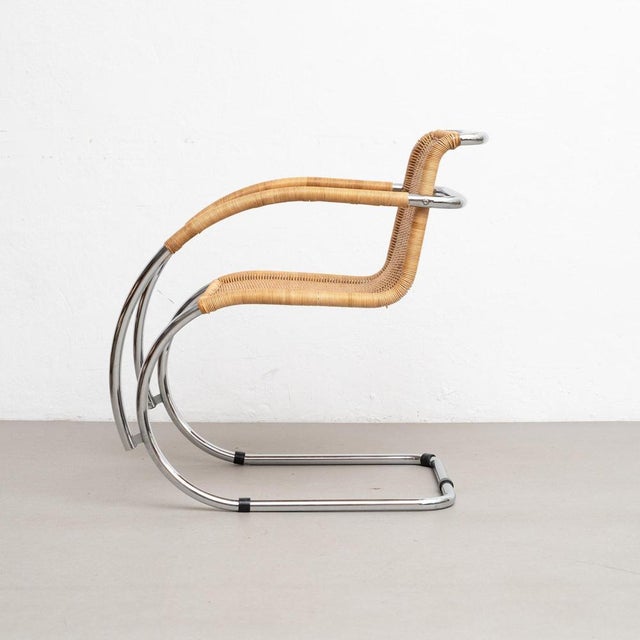 1970s Bauhaus Weissenhof MR20 Armchair attributed to Ludwig Mies Van Der Rohe, 1970s For Sale - Image 5 of 16
