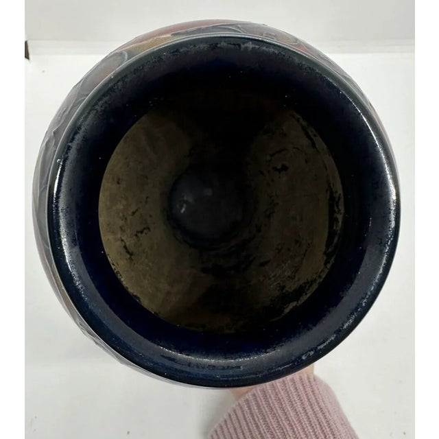 Antique William Moorcroft Deep Blue Pomegranate Vase For Sale - Image 4 of 9