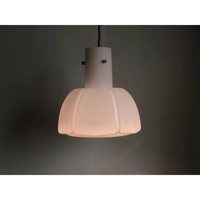 White Opaline Hanging Lamp from Glashütte Limburg, Germany, 1960s For Sale - Image 9 of 17