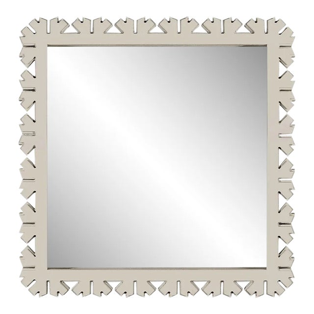 Fleur Home Audubon Bamboo Sticks Square Mirror in Useful Gray, 24x24 For Sale