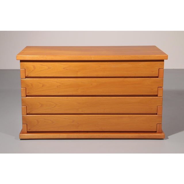 1970s Italian Architectural Chest of Drawers in Ash, 1970s For Sale - Image 5 of 14