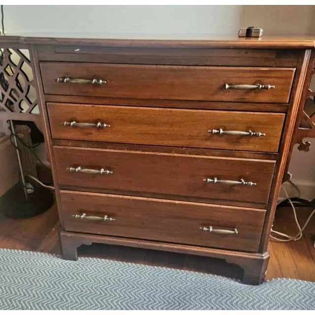 1930s Charak Furniture Co. Mahogany Four Drawer Chest With Pull-Out Shelf. Made in Boston in 1934, this is fantastic piece...
