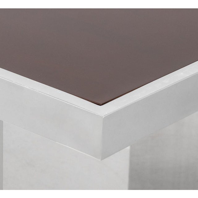 Mid-Century Modern Gabriella Crespi Style Chrome Dining Table For Sale - Image 3 of 5