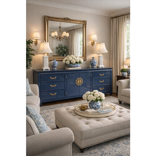 Mid-Century Modern Vintage 1960s Century Furniture Dresser 9 Drawers For Sale - Image 3 of 14