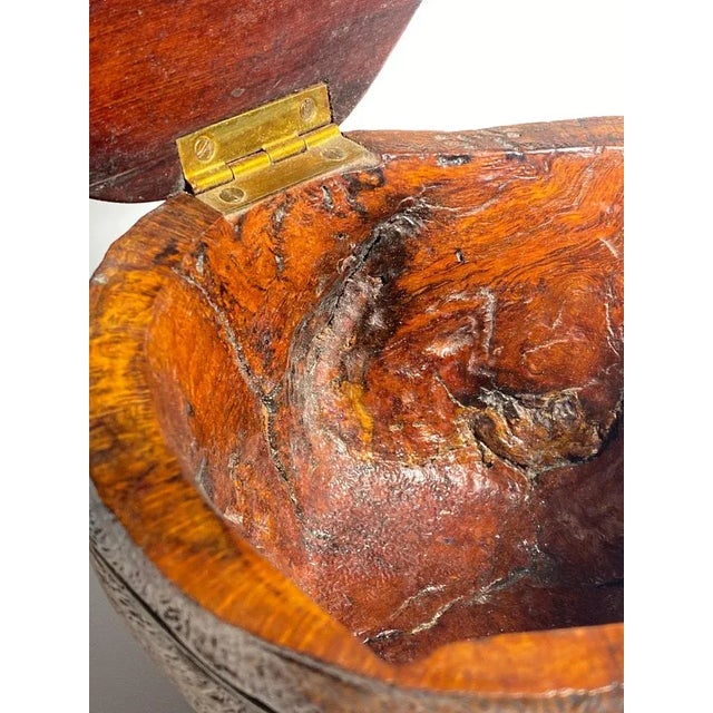 Brown Wood and Brass Tabacco Pot, French, 1970s For Sale - Image 9 of 10