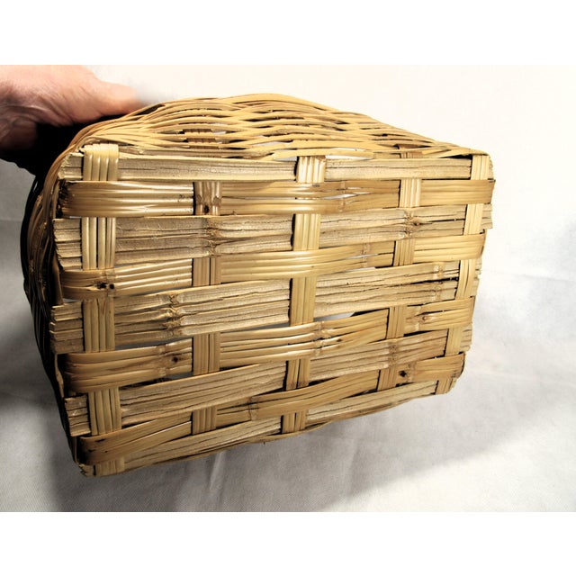 Vintage Rustic Woven Gathering Basket 13" Long For Sale - Image 10 of 10
