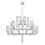 Kelly Wearstler for Visual Comfort Signature Liaison Triple Tier Chandelier in Polished Nickel with Crackle Glass For Sale