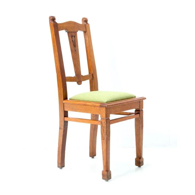 Magnificent and rare Arts & Crafts Art Nouveau side chair. Design by Kobus de Graaff, a famous Dutch artist, furniture...