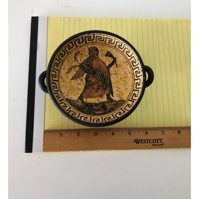 Ceramic Vintage Hand Painted Footed Krater Mini Decorative Bowl For Sale - Image 7 of 9