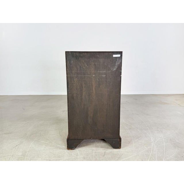 Wood Mid-Century Georgian Secretary Chest of Drawers with Leather Inlay, 1960s For Sale - Image 7 of 8