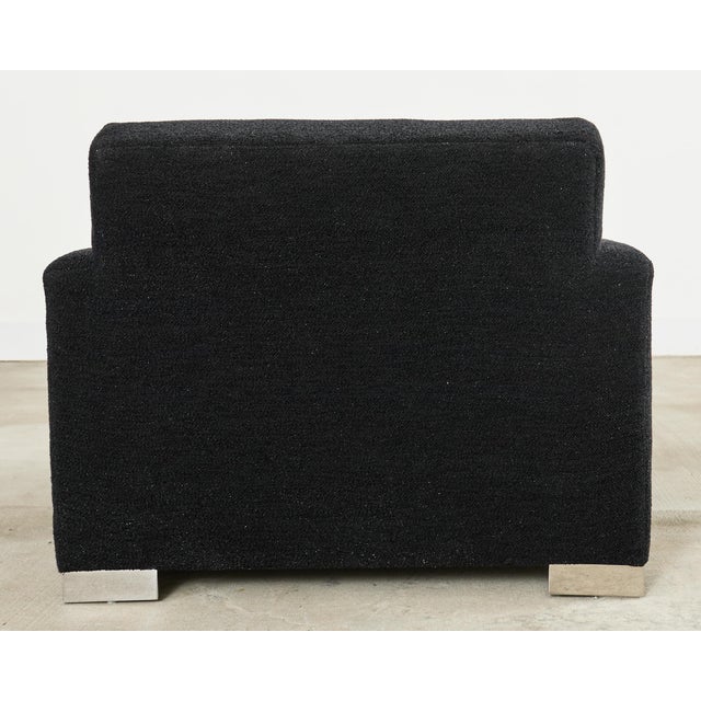 Ralph Lauren Pryce Club Chair Polished Steel Sled Feet For Sale - Image 18 of 18