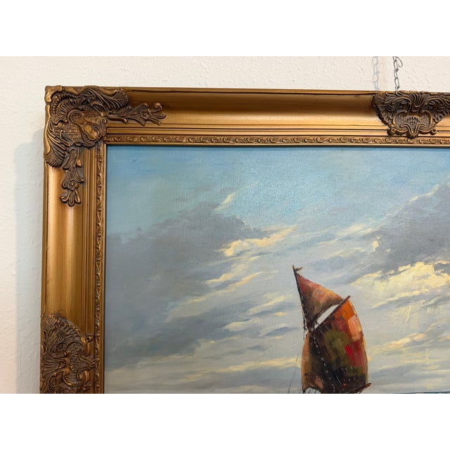 Late 20th Century Gerhard Lukas Larsen (German 1911-1965) Oil Canvas Vintage, Maritime, Seascape For Sale - Image 5 of 13