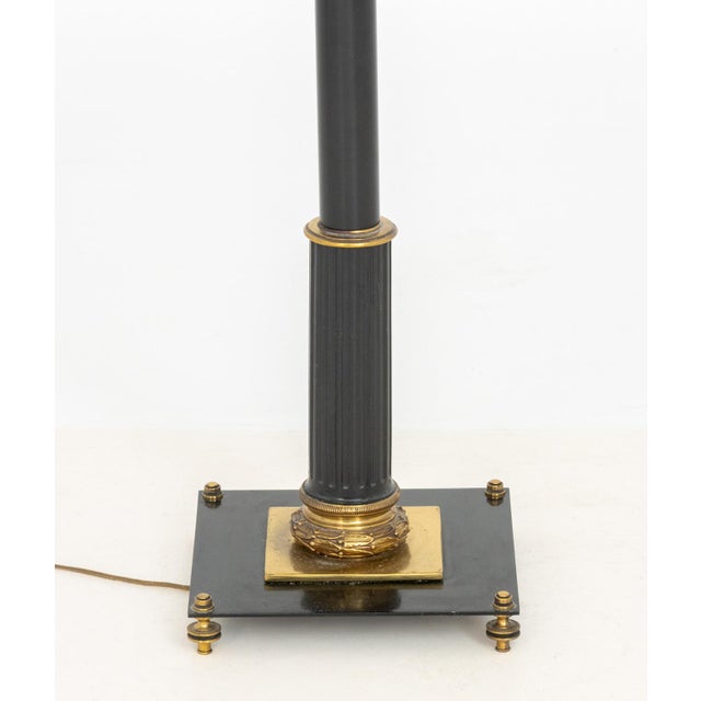 Neoclassical Style Ebonized and Gilt Floor Lamp For Sale - Image 4 of 6