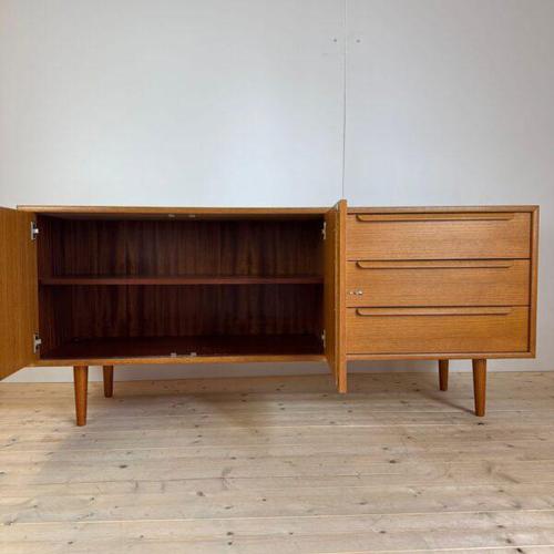 Mid-Century Modern Vintage Teak Credenza with Drawers, Denmark, 1960 For Sale - Image 3 of 6