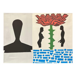 Alexandre Schaller, Love Letter, Acrylic on Canvas, 1995 For Sale