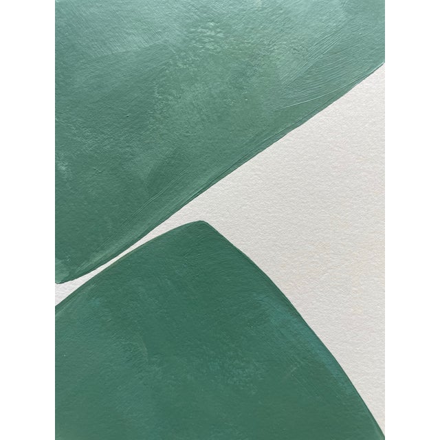 Abstract minimalist acrylic painting on French hand crafted cotton paper. Framed in a gold frame. All works on paper are...