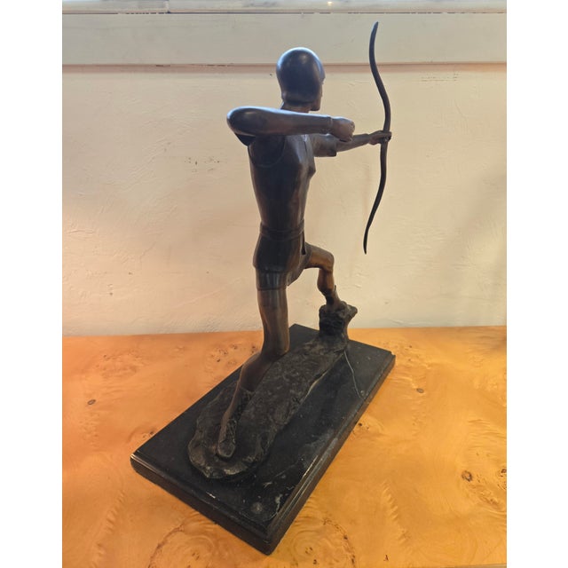 Deco Style Bronze Archer Sculpture For Sale - Image 4 of 10