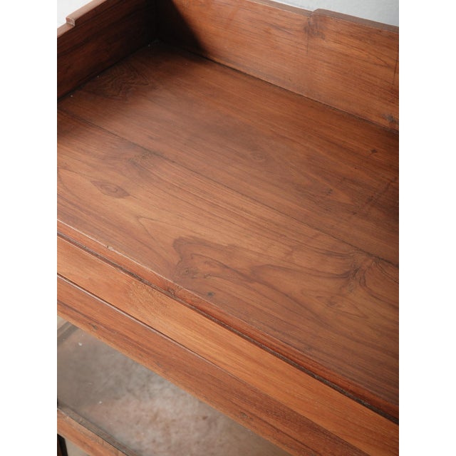 Farmhouse Wooden Glass-Front Display Cupboard Cabinet For Sale - Image 3 of 6