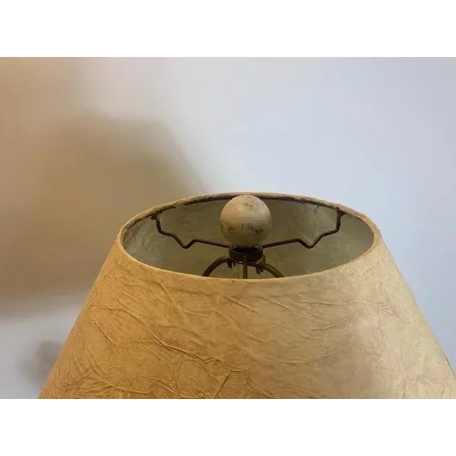 Mid Century Modern Torchiere Floor Lamp with Original Shade For Sale In New York - Image 6 of 11