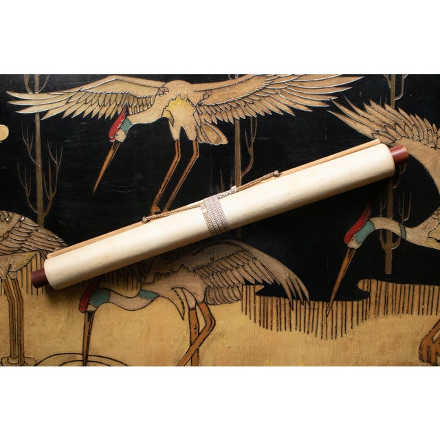 C. 1920 Taisho Era Japanese Silk Scroll Ink Landscape Painting For Sale - Image 16 of 18