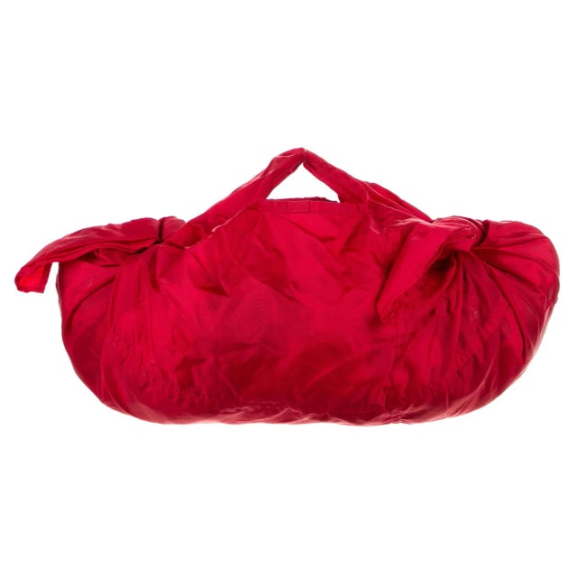 Textile Comme Des Garçons Nylon Top Handle Bag Red Knot For Sale - Image 7 of 11