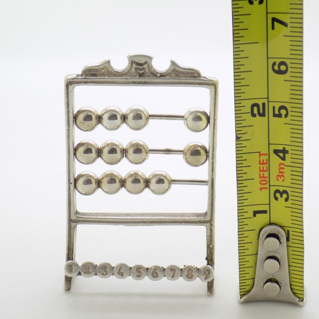 Vintage Italian Handmade Silver Abacus Figurine, 1970s For Sale - Image 10 of 11