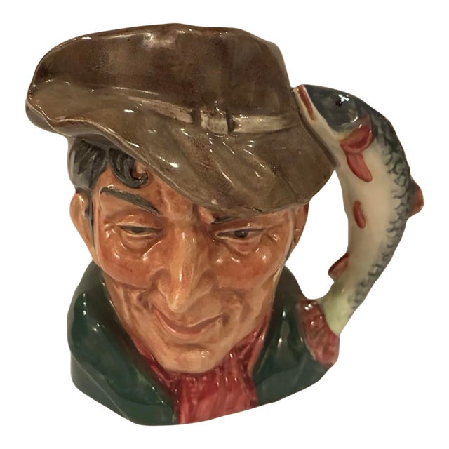 Vintage Royal Doulton Character Jug Mug - The Poacher - Fisherman W/ Trout Handle - England For Sale