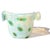 Glass Vintage Fratelli Toso Murano Opalescent White Green Aventurine Spots Italian Art Glass Cut Rim Bowl For Sale - Image 7 of 12