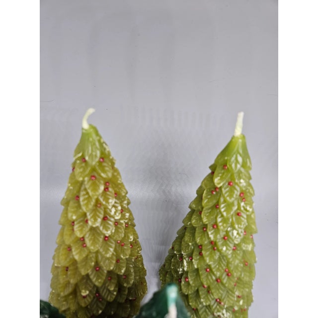 Crate & Barrel Vintage Crate and Barrel Christmas Tree Candles (Set of 4) For Sale - Image 4 of 4