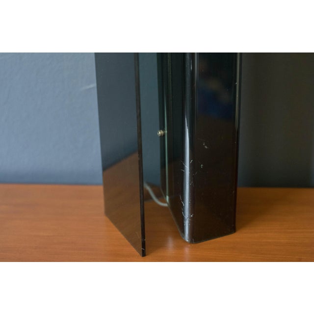 Vintage 1970s Space Age Smoked Lucite Table Lamp For Sale In Monterey, CA - Image 6 of 9