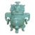 Carved Celadon Color Hardstone Chinese Incense Burner (Censer) With Elephant Head Motifs For Sale