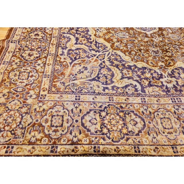 Vintage Turkish Silk Area Rug, Floral Medallion, Mid-20th Century, 4' x 6' For Sale - Image 12 of 18
